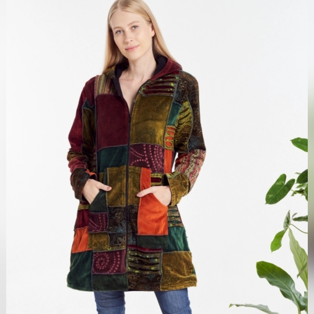 Patchwork Hooded Jacket - image 1